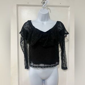 H&M Black Mesh Longsleeve Top